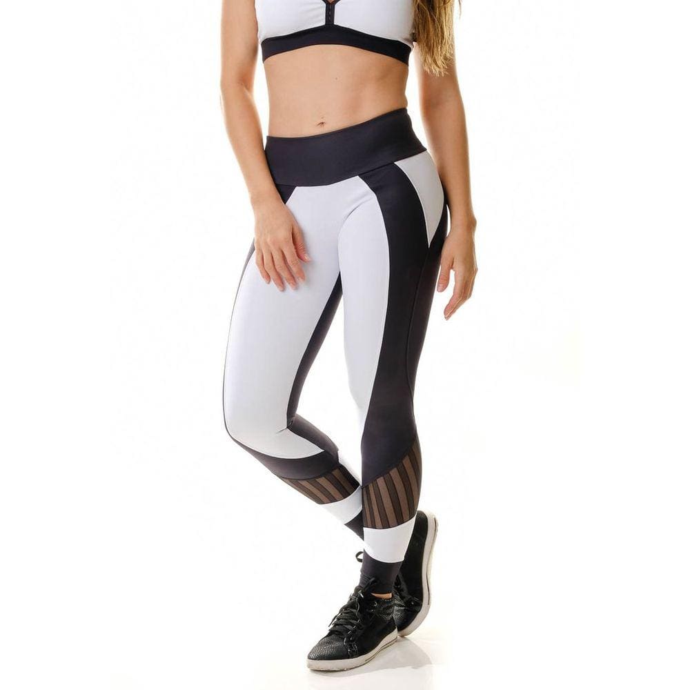 Legging Fitness Preta Branca Suprema