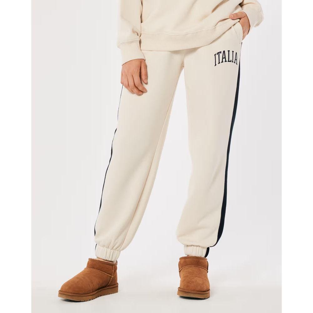 Calça de Moletom Dad Jogger Hollister Cintura Alta Feminina