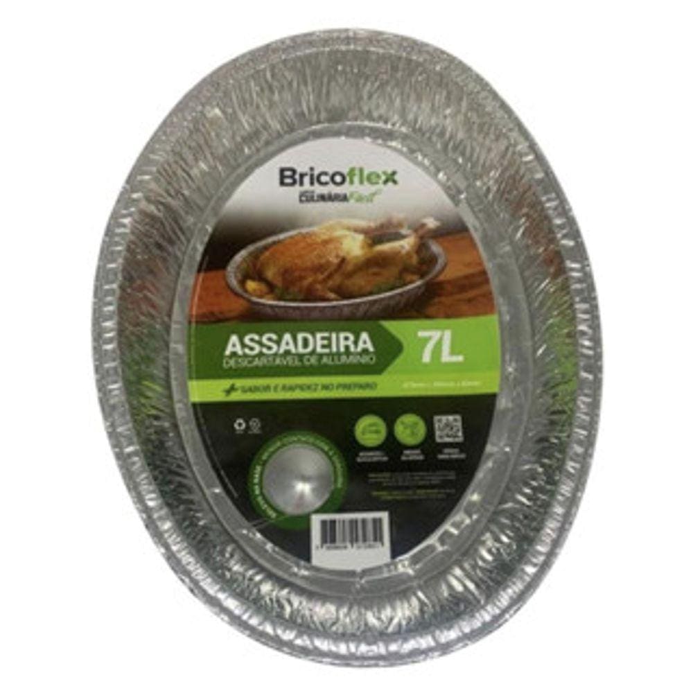 Forma Alumínio Descartável P/ Assados Bricoflex 7l