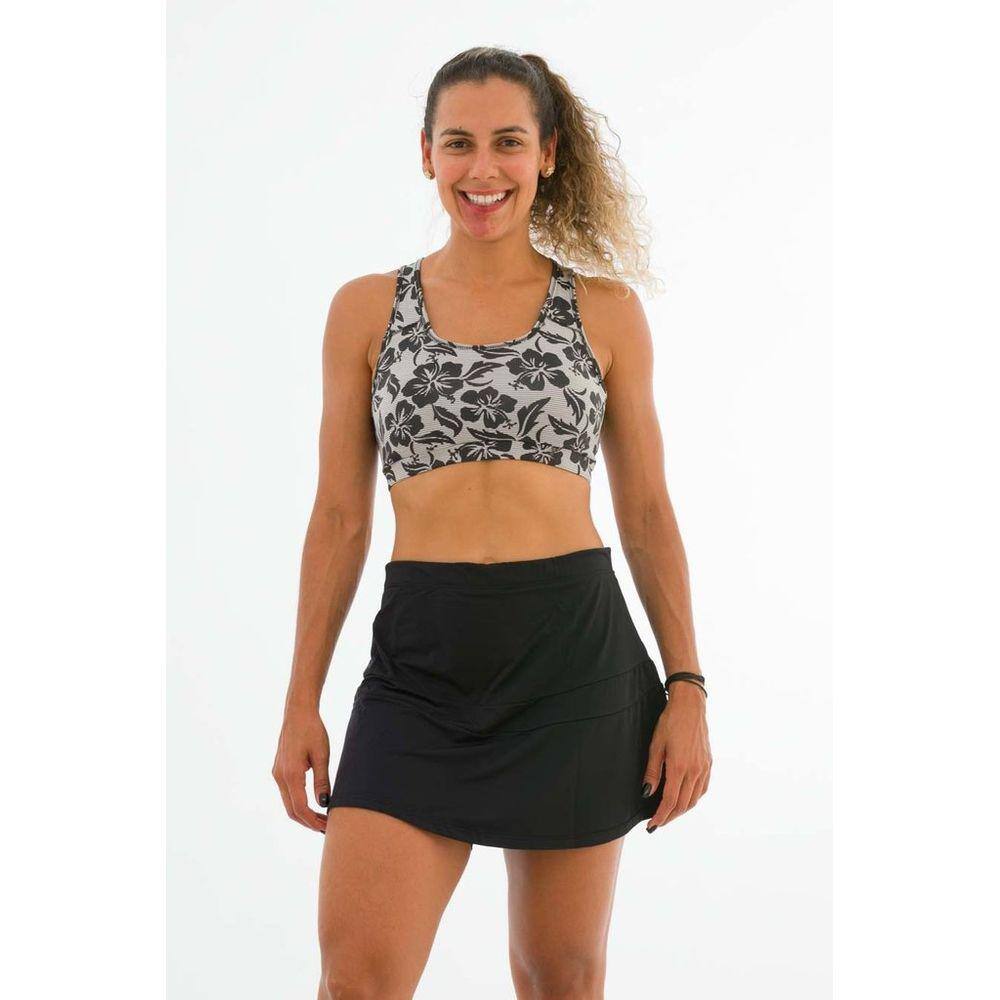 Short Saia Fitness Preto Tri Vitória