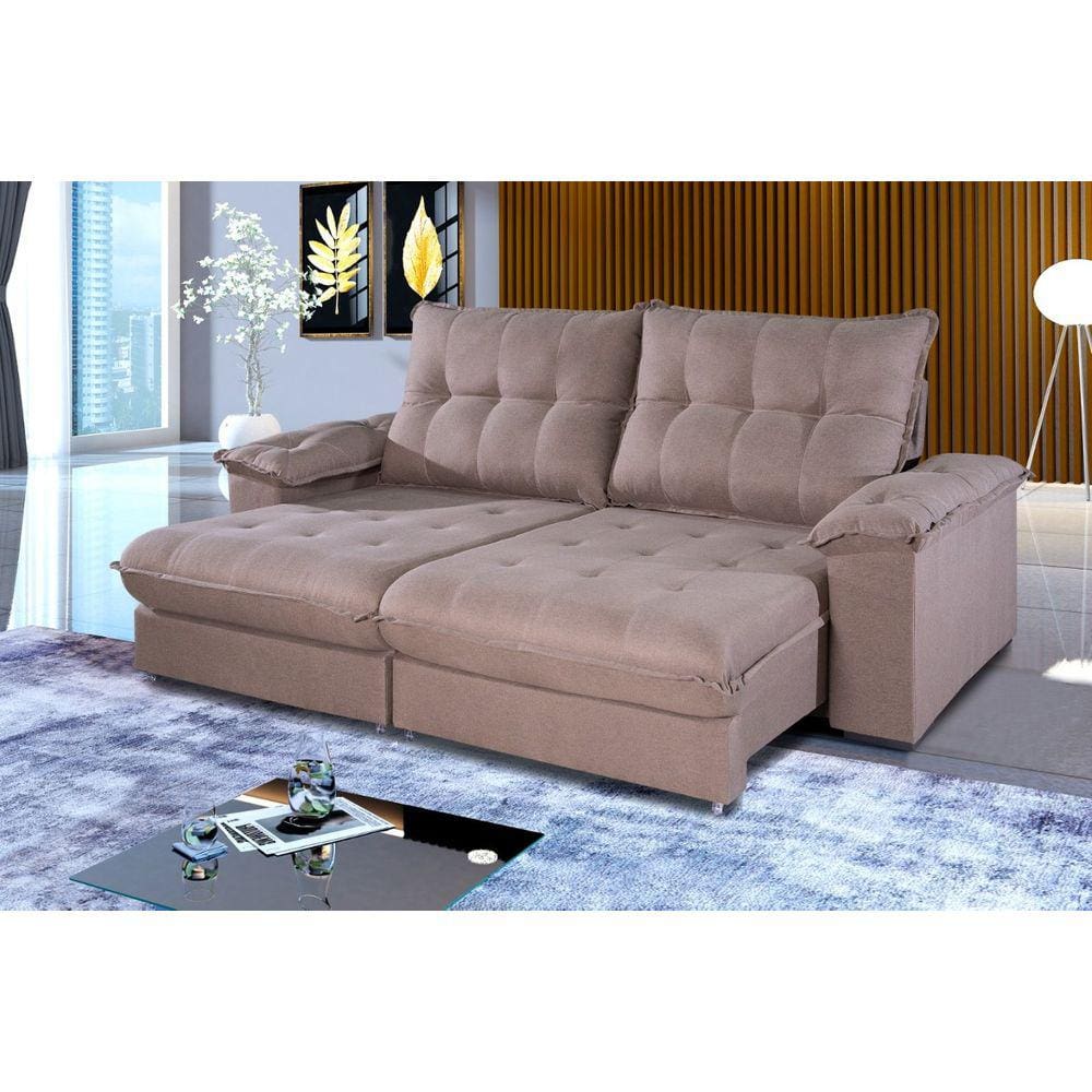 sofa retratil 2 metros linho