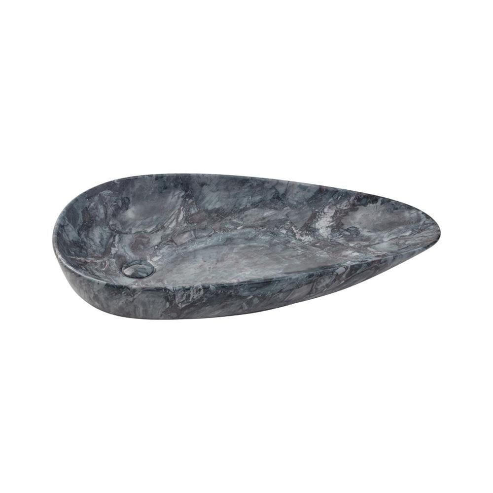 Cuba De Apoio Para Banheiro Gota Slim Louça Cerâmica 76,5 cm Pingoo.casa - Marmorizado Grafite