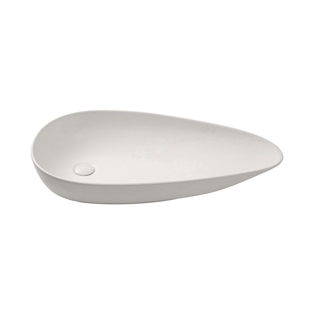 Cuba De Apoio Para Banheiro Gota Slim Louça Cerâmica 76,5 cm Pingoo.casa - Branco Fosco