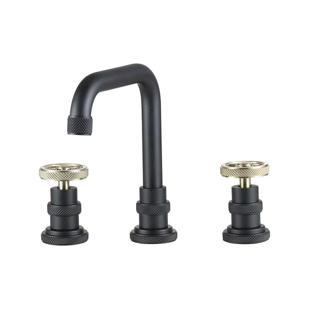Torneira Para Banheiro Misturador Duplo Comando Jatobá Pingoo.casa - Preto e Dourado
