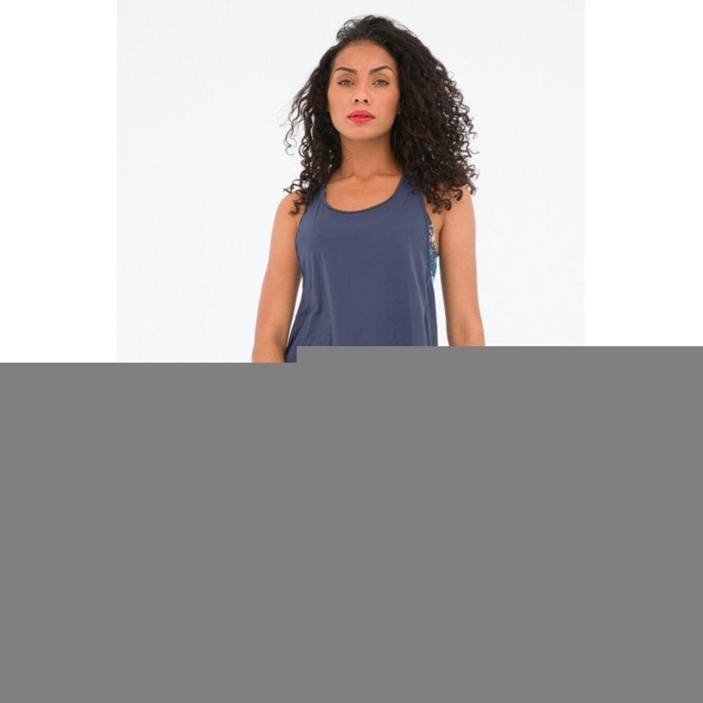 Regata Feminina Fitness Azul Marinho Curta Ative