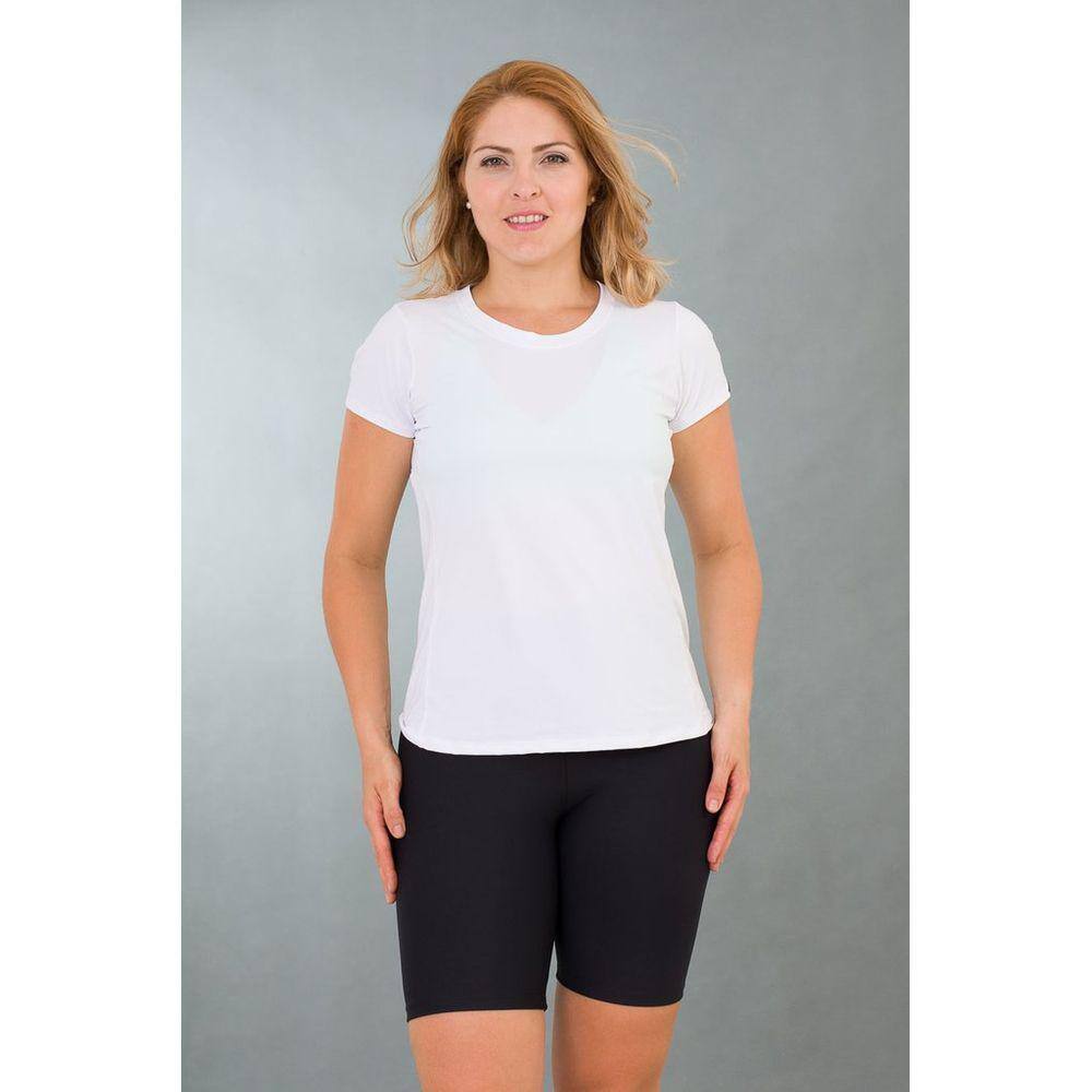 Camiseta Feminina Fitness Branca Lean