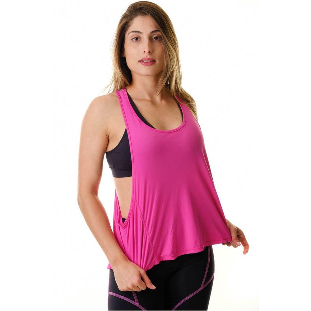 Regata Feminina Fitness Pink Curta Ative
