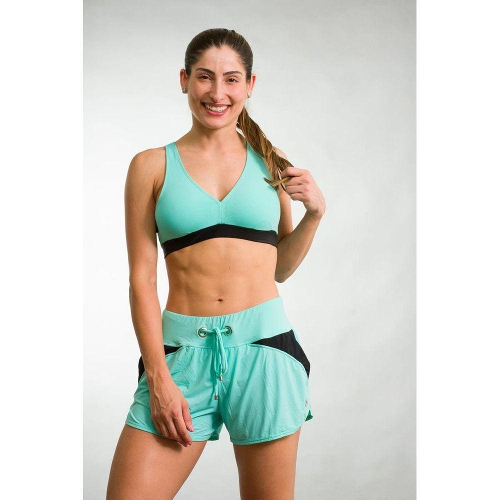 Top Fitness Verde Turquesa e Preto Himalaya