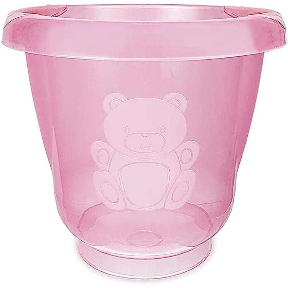 Balde Ofurô Adoleta Bebê 17,5 Litros Rosa Transparente Bpa Free