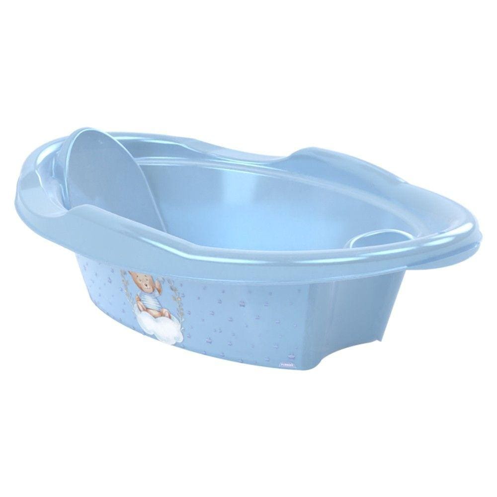 Banheira Urso Plasútil 21 Litros Bpa Free Azul