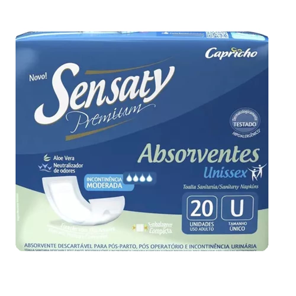 Absorvente Sensaty Premium Unissex C/20 Unidades