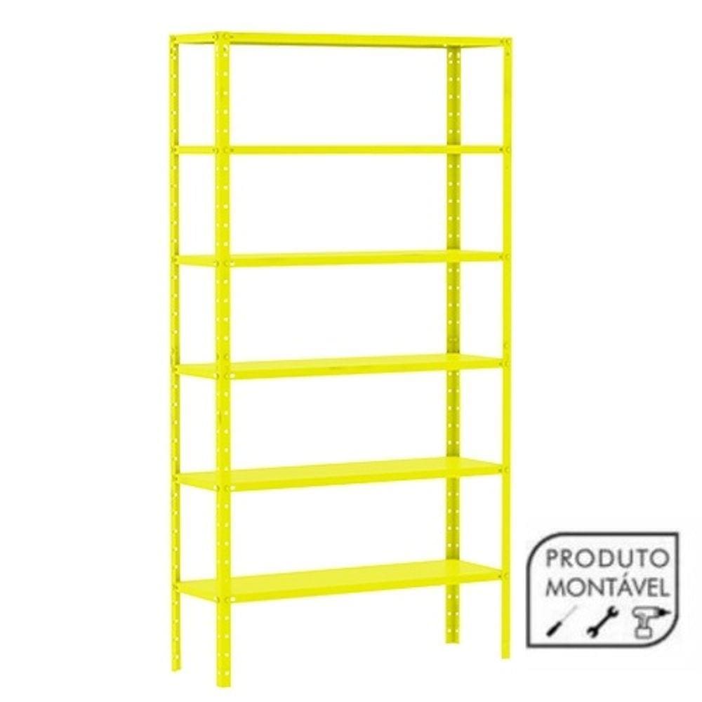 Estante de Aço Amarela 176x92x30 6 bandejas chapa 26 – 3019