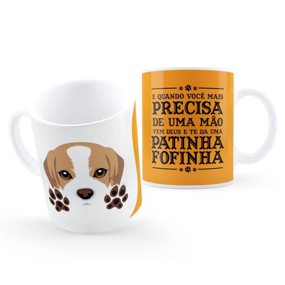 Caneca Quando Você Mais Precisa, Deus Te Manda uma Patinha