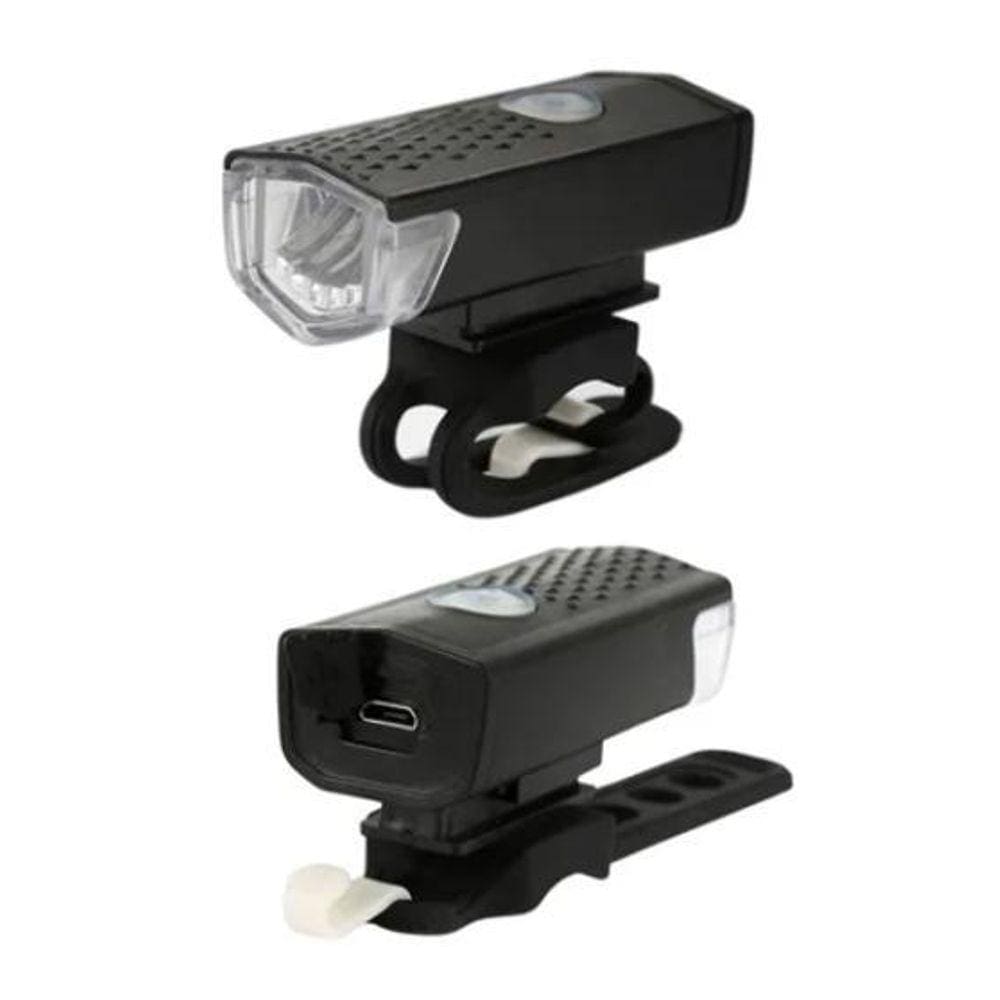 Kit Farol E Lanterna Bike Led Recarregável Resistente A Água