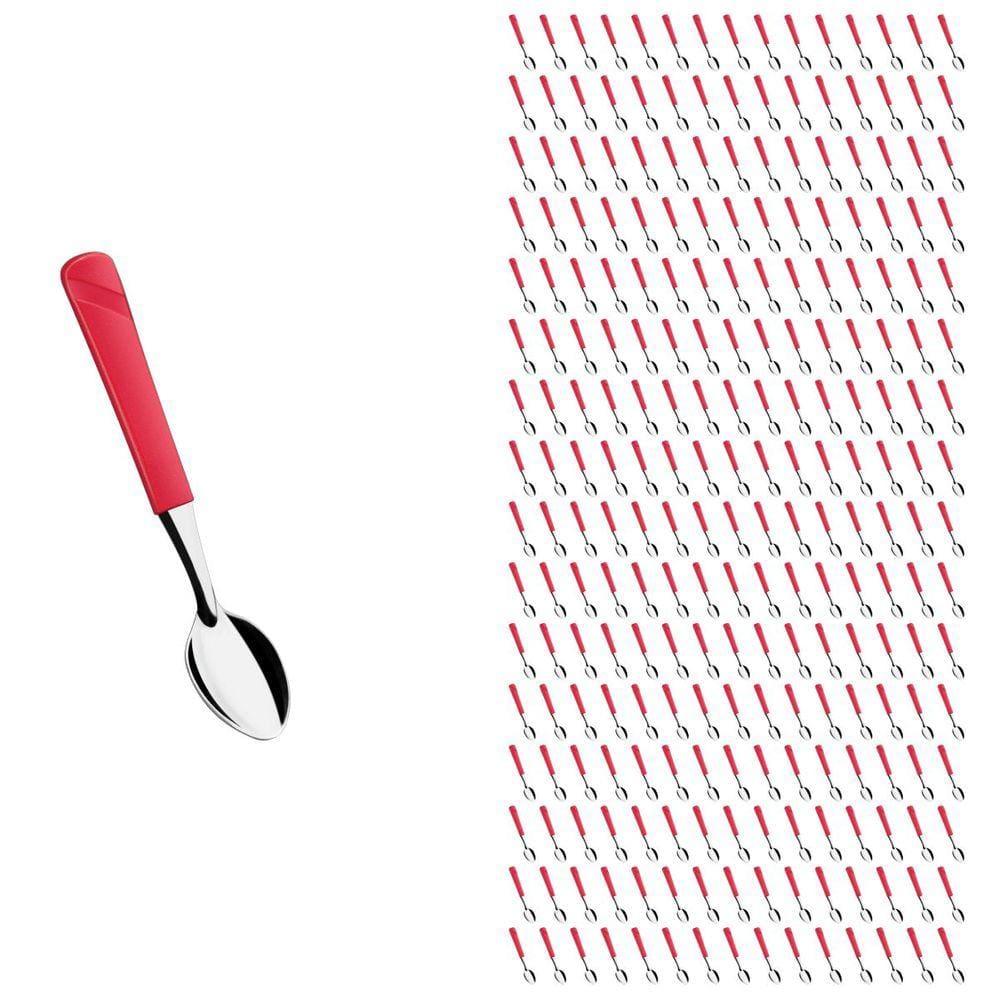 Conjunto 240 Colher de Chá Linha Luna Vermelho Aço Inox
