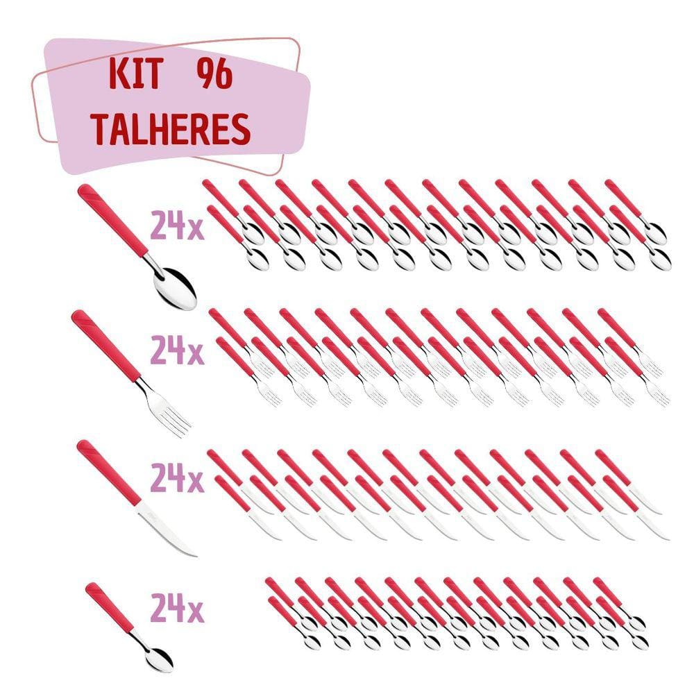 Talher 96 Inox Colher Chá Garfo Faca Colher Luna Vermelho