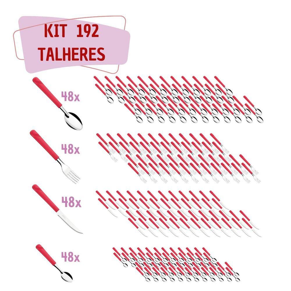 Talher 192 Inox Colher Chá Garfo Faca Colher Luna Vermelho