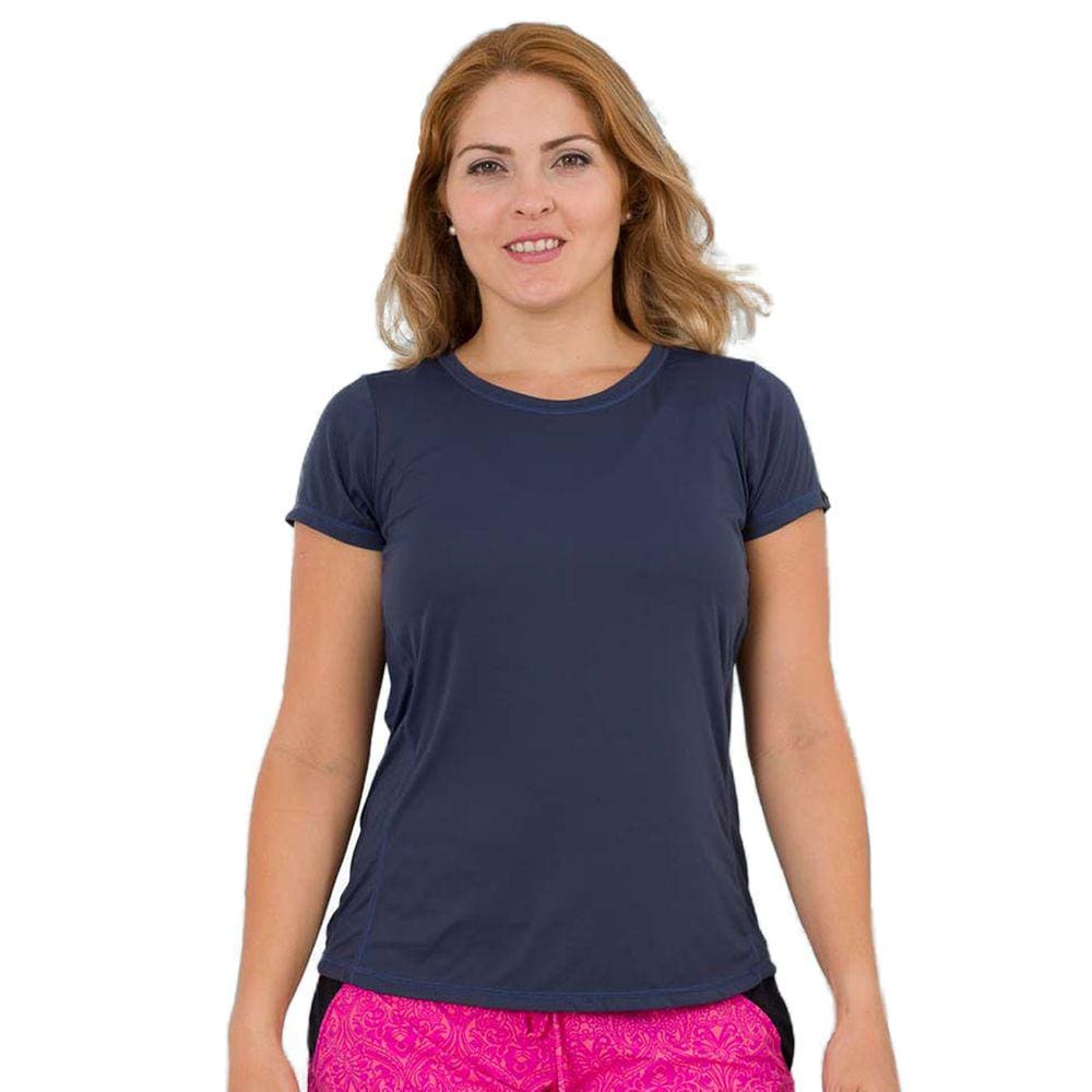 Camiseta Feminina Fitness Azul Marinho Lean