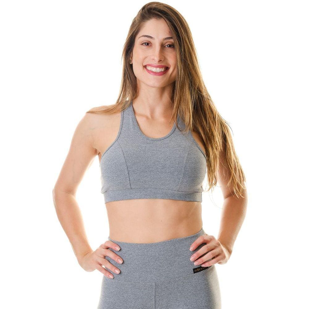 Top Fitness Cinza Bambina