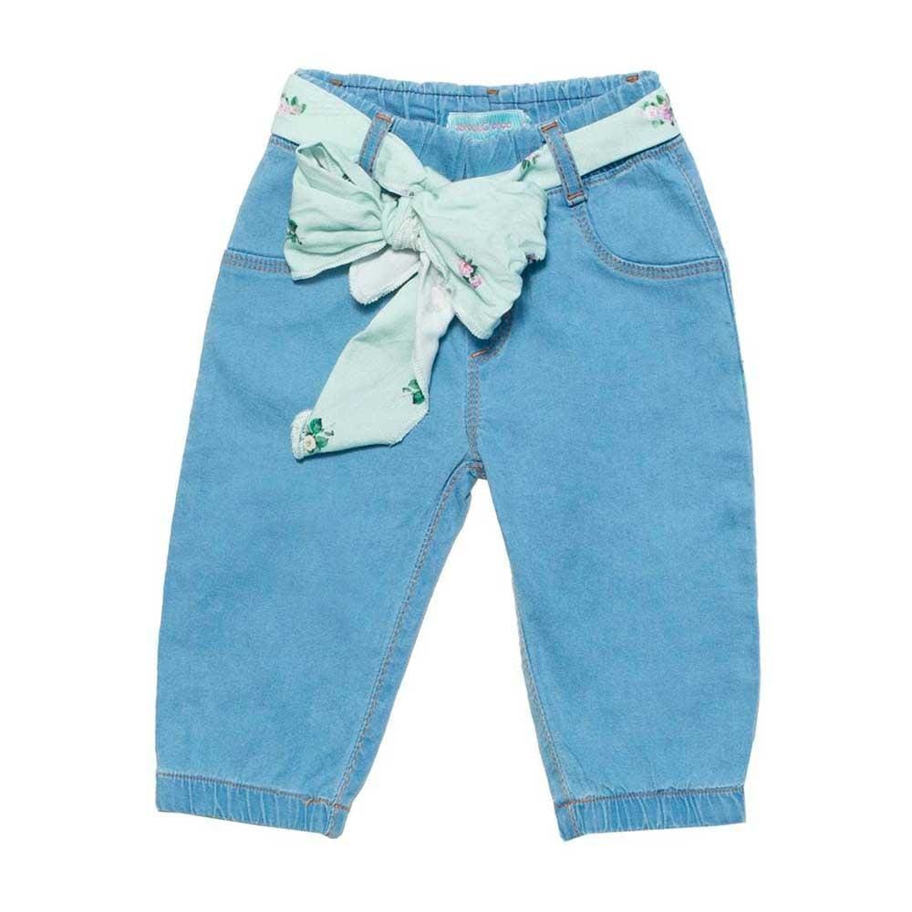 Calça Jeans Infantil Feminina Com Cinto Jeito De Criança Ref: 5341 P/Gg