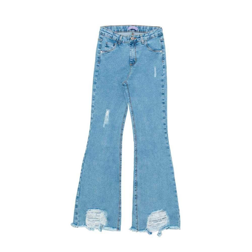 Calça Jeans Infantil Feminina Flare Jeito De Criança Ref: 5382 12/18