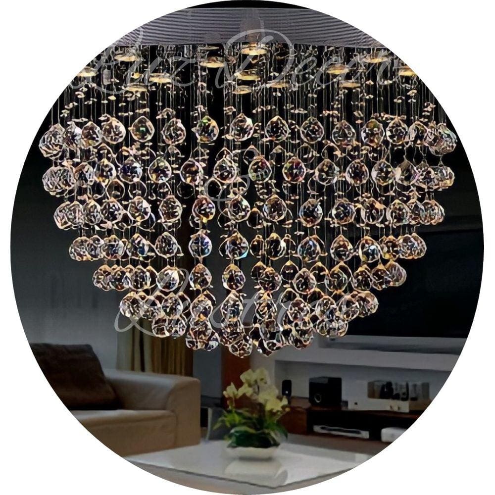 Lustre De Cristal k9 Meia Lua Para Sala De Estar