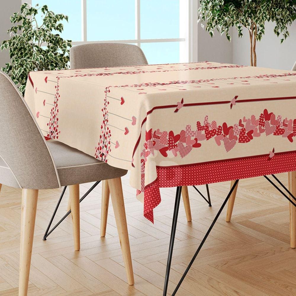 Toalha Mesa Plástica Térmica Hearts 10 12 lugares 3,00