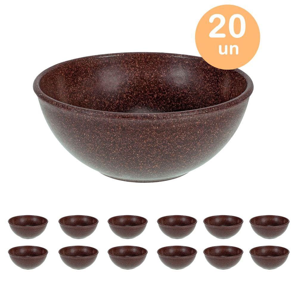 20un TIGELA 500ml BOWL CUMBUCA VASILHA CALDO MARROM ESCURO