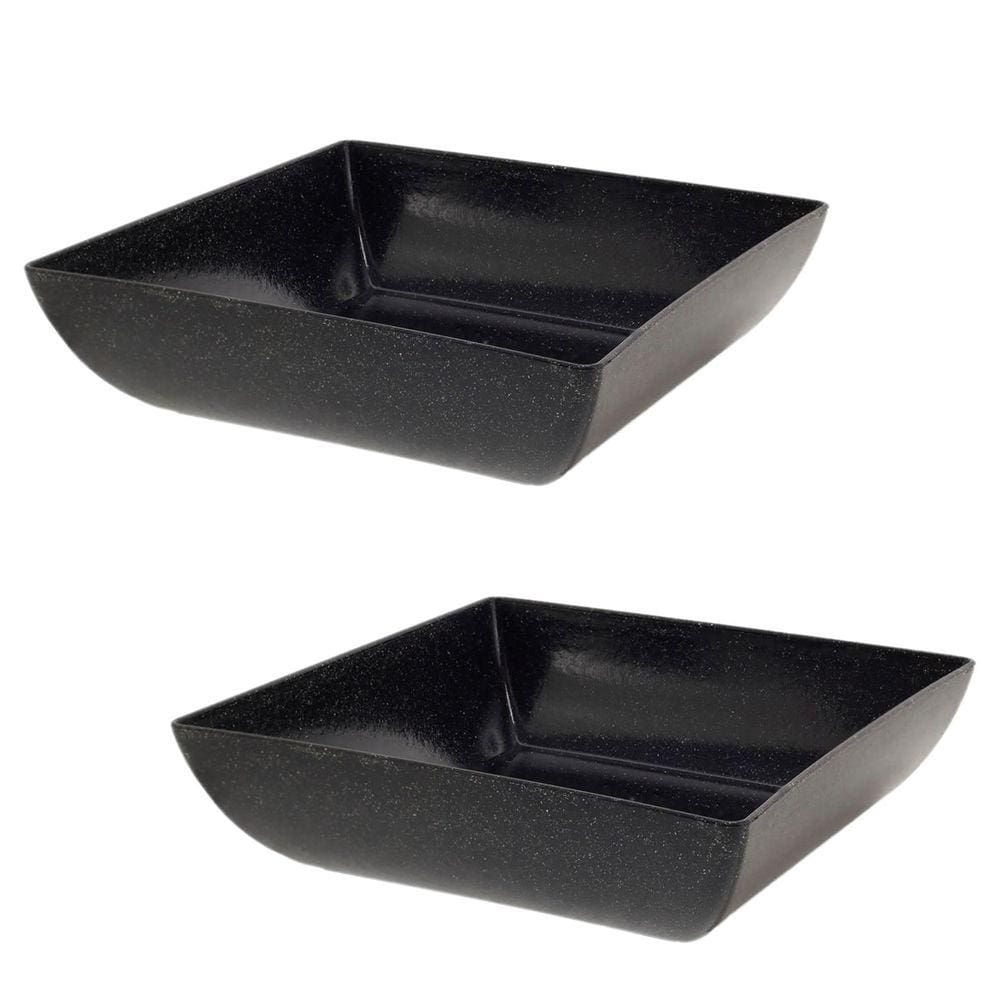 2un Saladeira Quadrada 1,4 Lt Tigela Petisqueira Preta