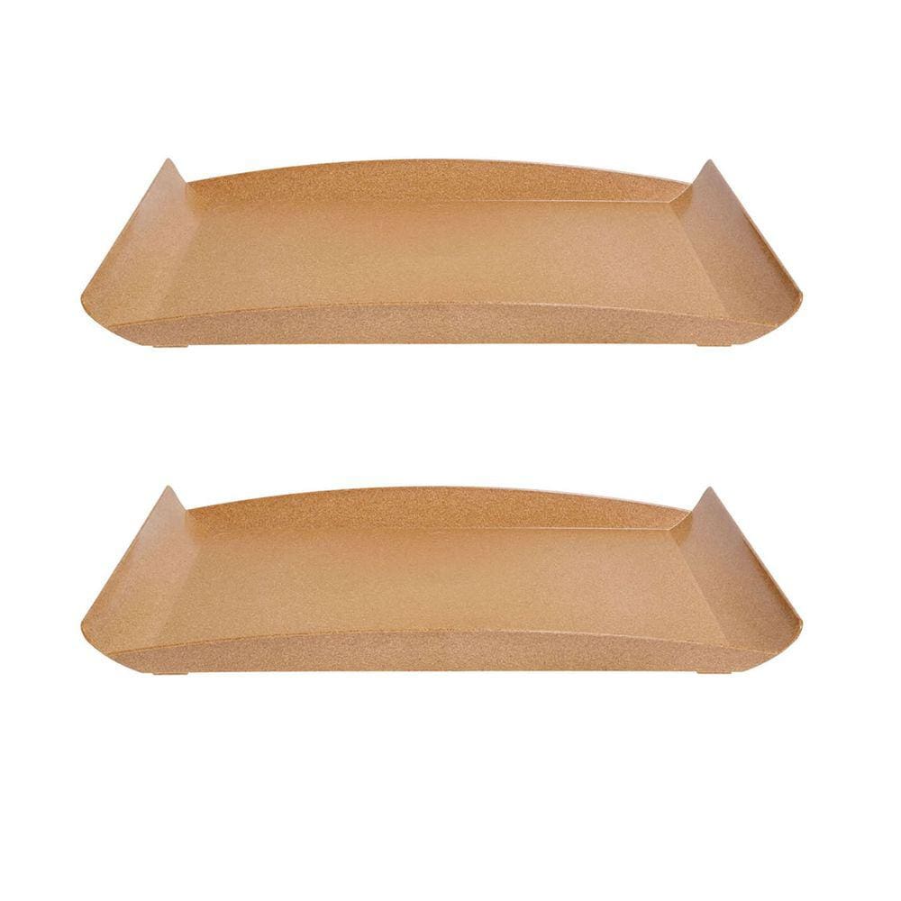 2un BANDEJA ZEN PETISQUEIRA 34X18CM TRAVESSA MARROM CLARO