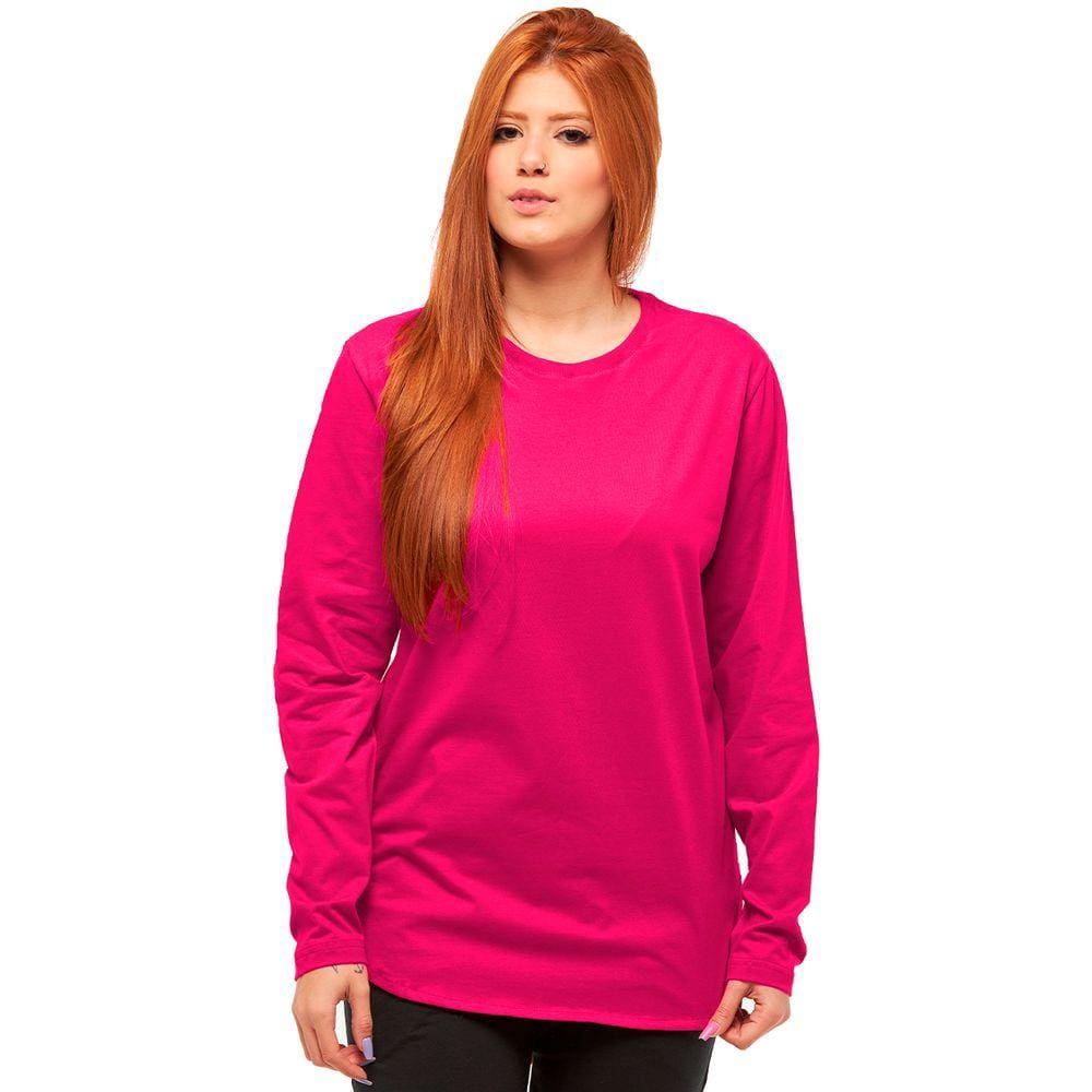 Camiseta Longline Feminino Manga Comprida