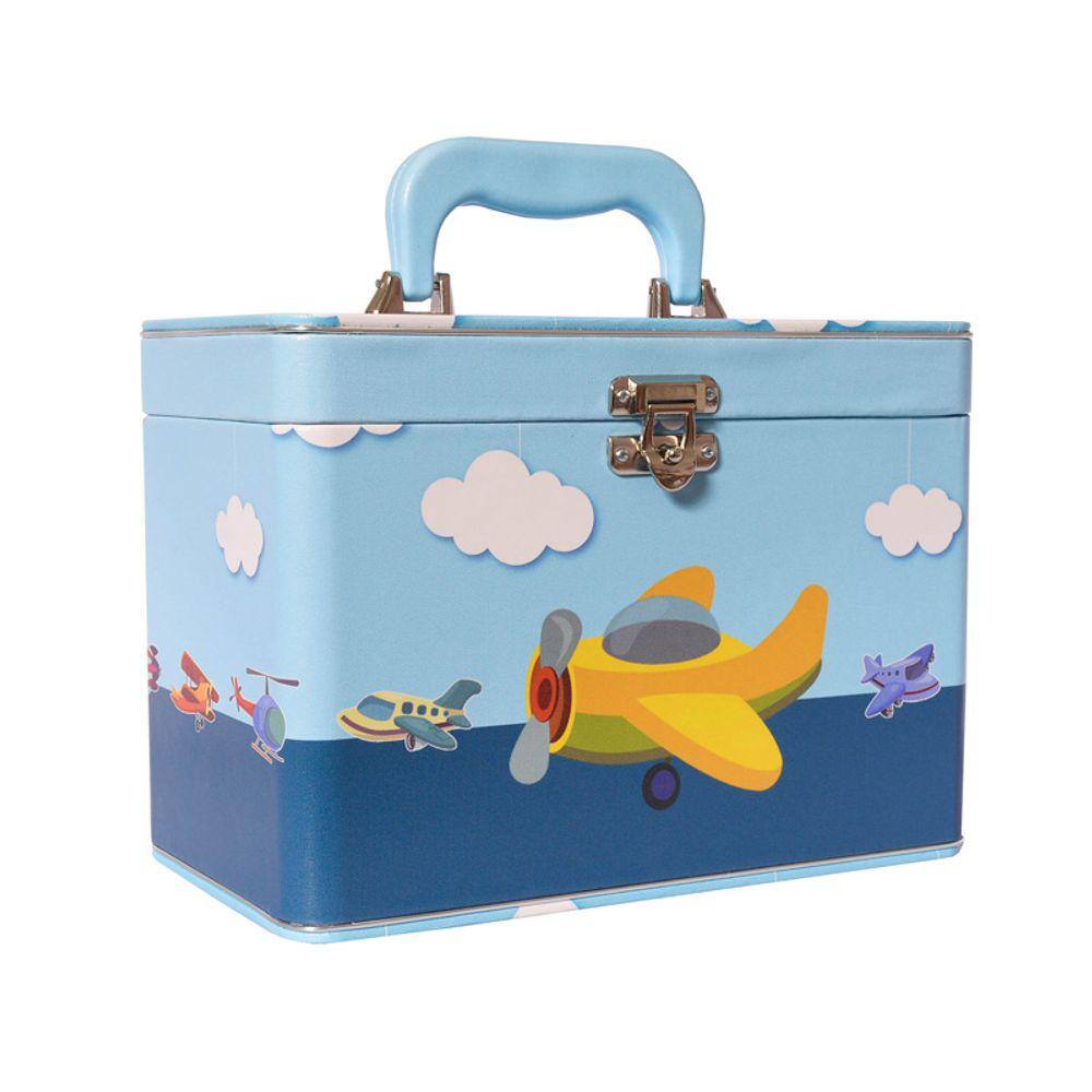 Maleta Box AVIÃO com 4 álbuns fotográficos 240 fotos 15x21 Aviao bebê infantil