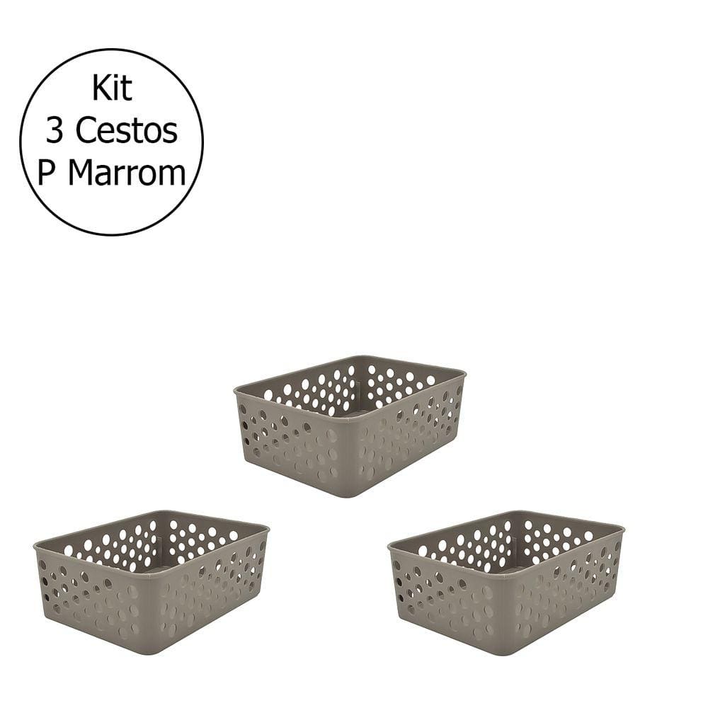 Kit Com 3 Cestinhas Organizadoras Pequenas Multiuso