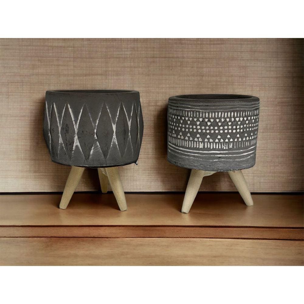 Vaso Cachepot Decorativo Cimento 10 cm 2 Modelos
