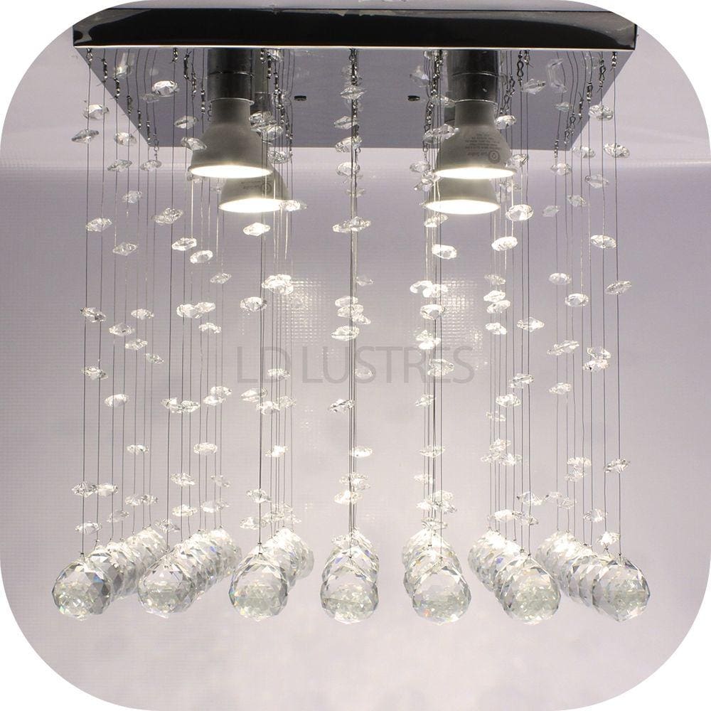 Luminária Moderna Com Base De Inox Espelhado 30x30cm
