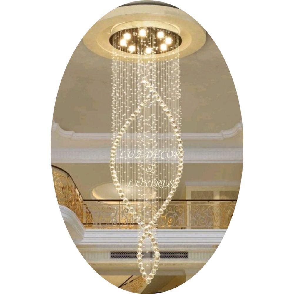 Lustre De Cristal Para Vão De Escada E Pé Direito Duplo