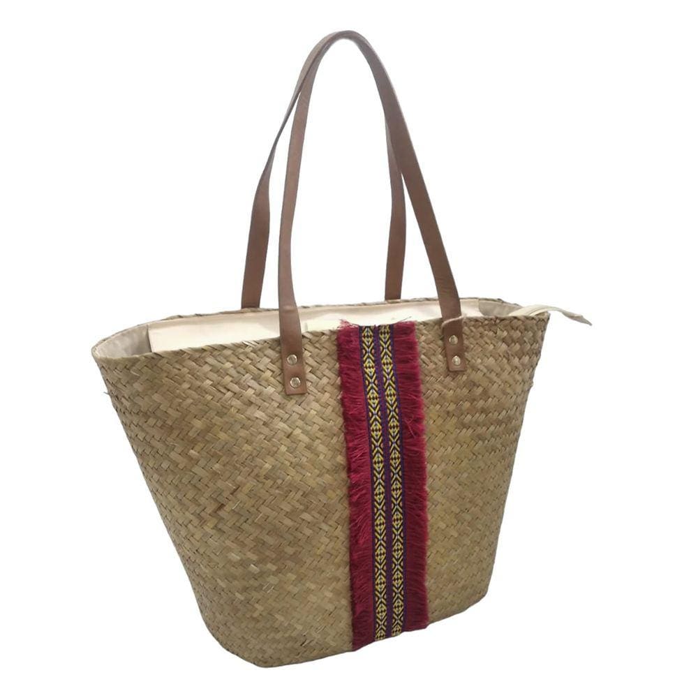 Bolsa Feminina Tote Bag de Praia Textura Palha Pagani
