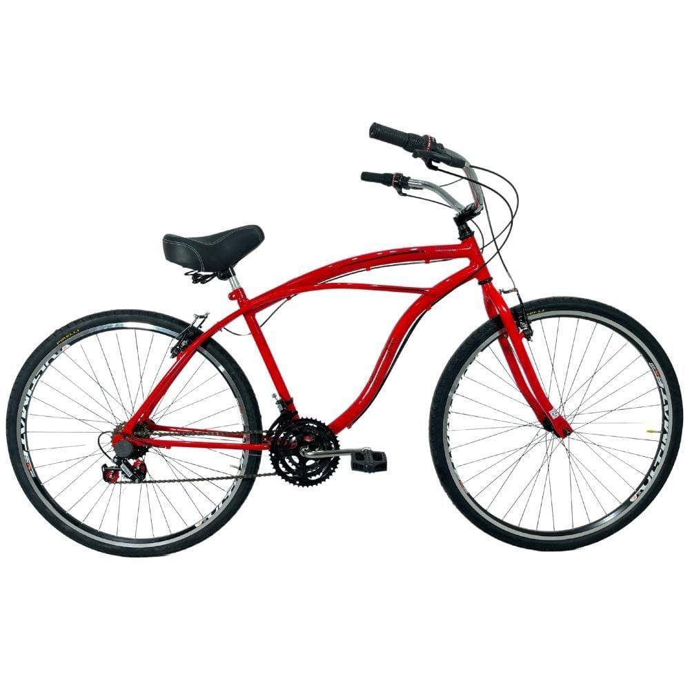 Bicicleta Beach Caiçara Aro 29 Freio V-Brake Masculina Laranja Neon