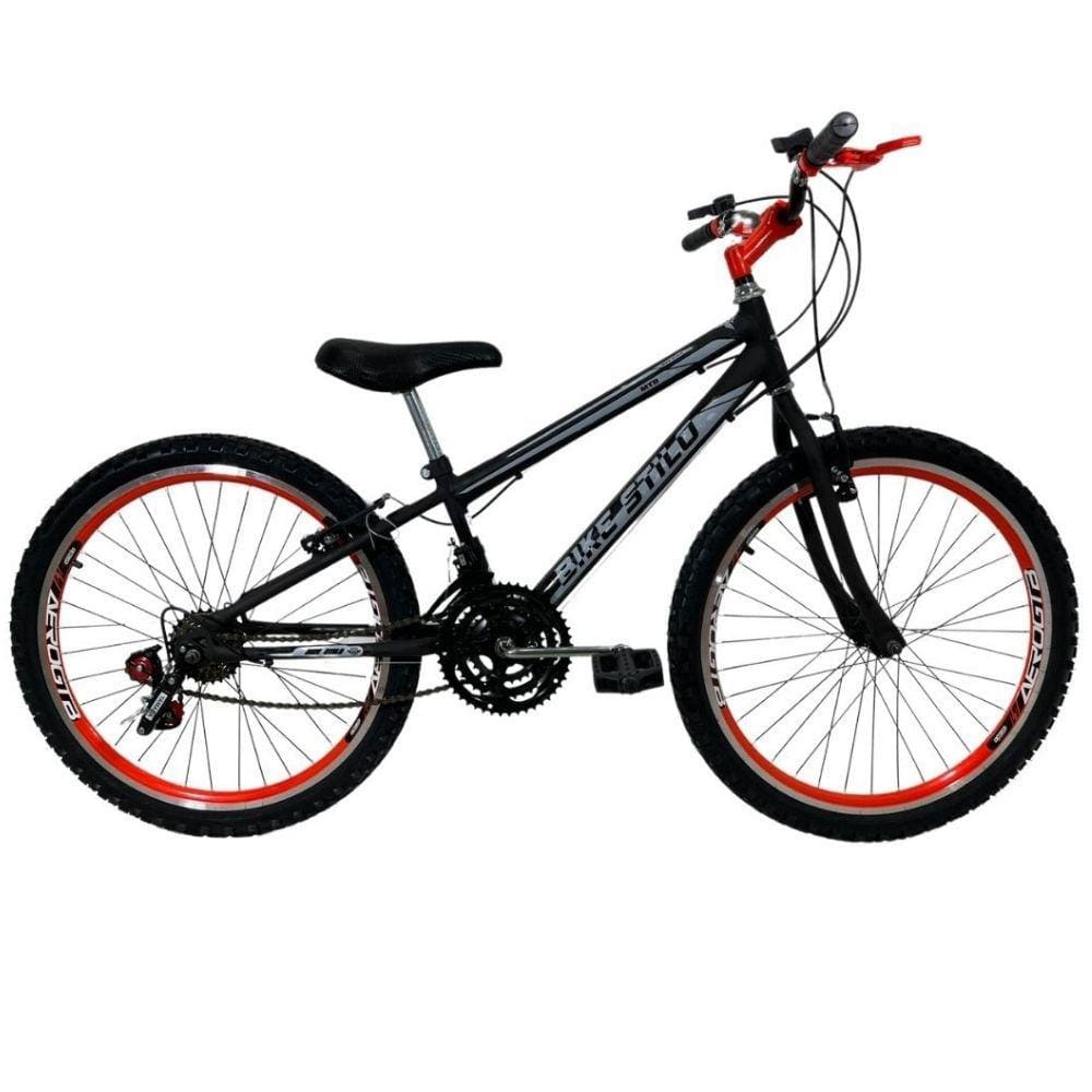 Bicicleta Infantil Passeio 24 Marcha Masculina Preto/Laranja
