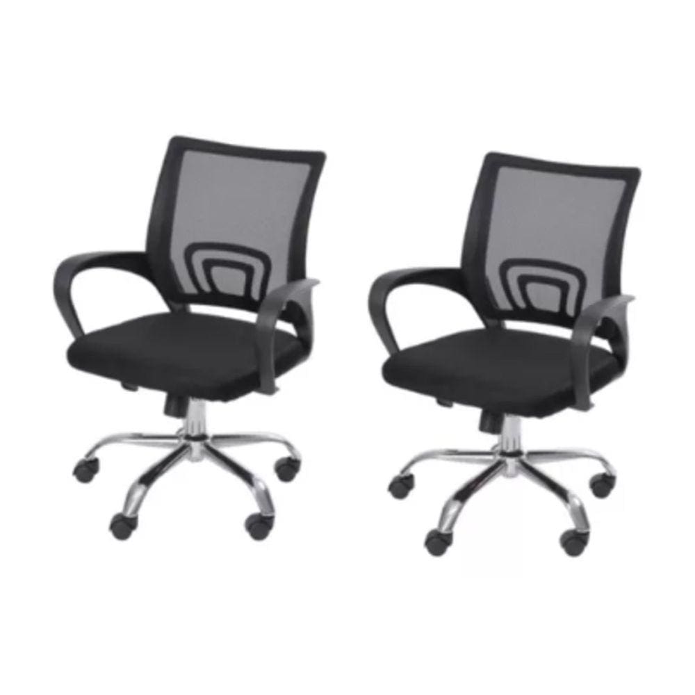 Kit 2 Cadeiras Para Escritório Tok Preta