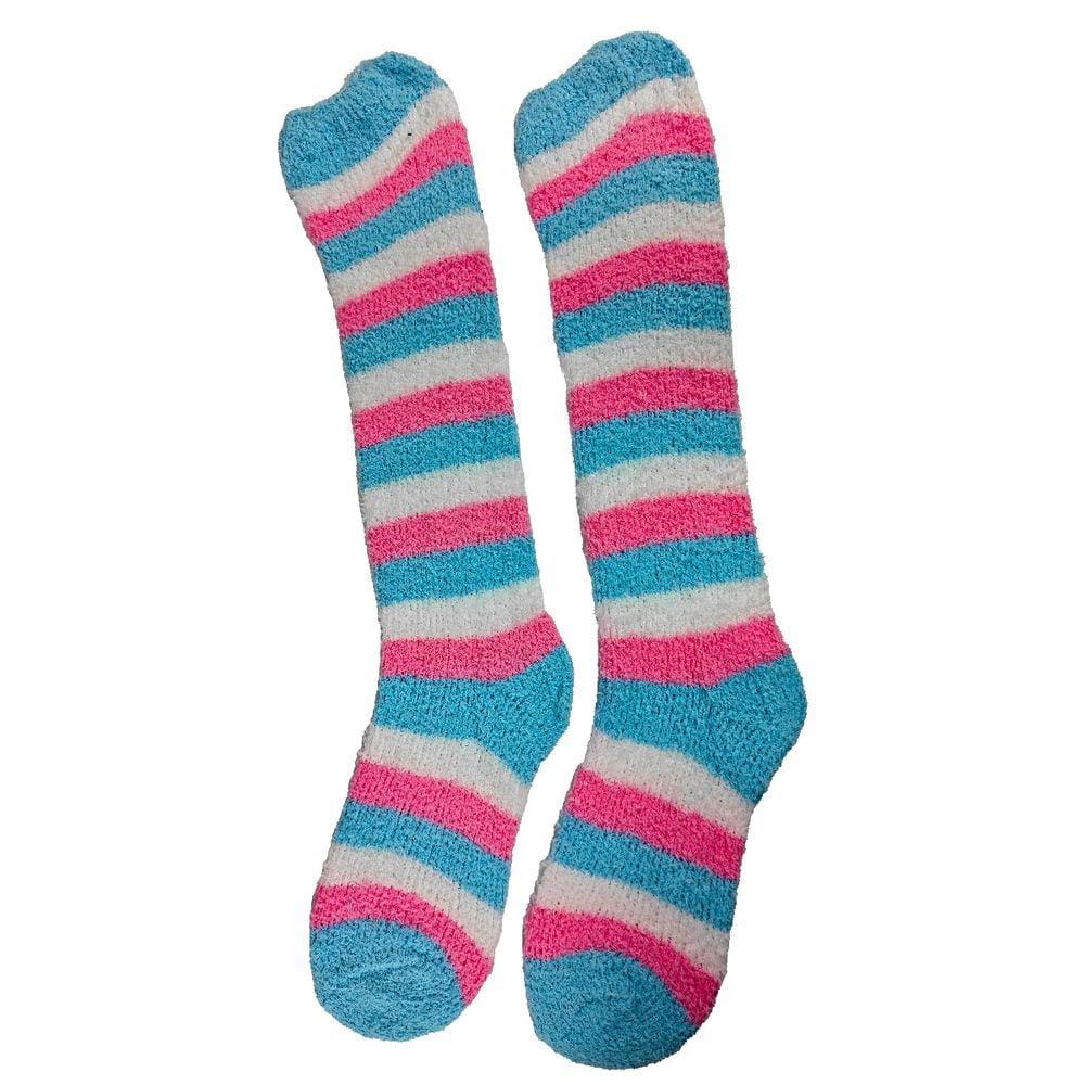 Meia Pelúcia Feminino Adulto 3/4 Longa Inverno Quente Proteção Frio Listras