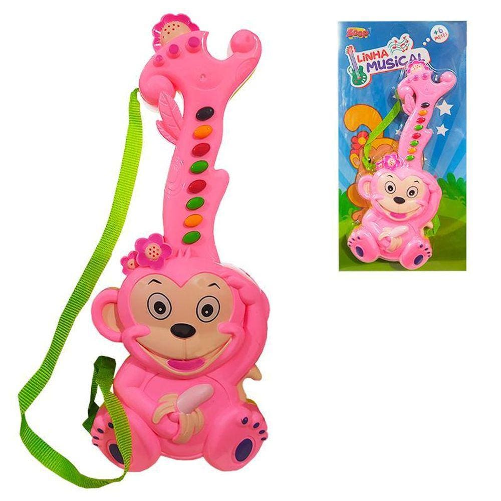 Guitarra Linha Musical Rosa Macaquinho Com Alça - Zoop Toys