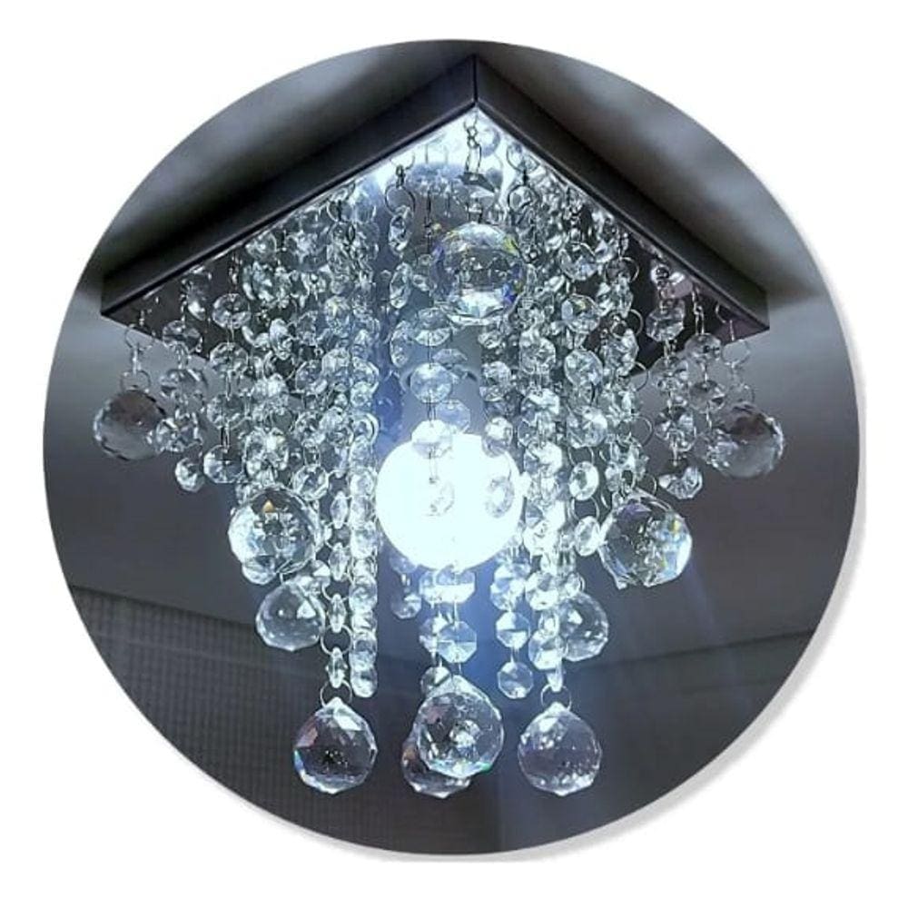 Lustre De Acrílico Alto Brilho Vai Montado C/Led