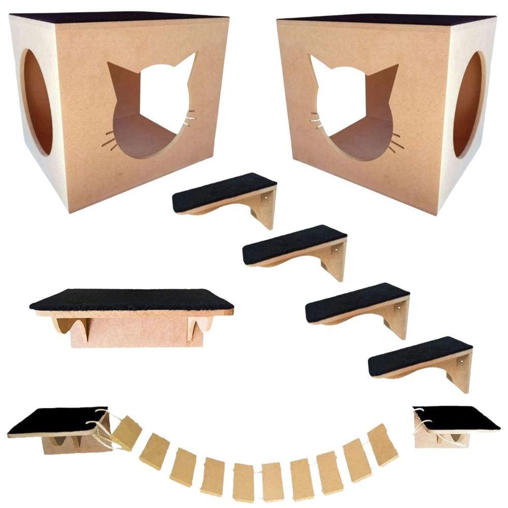 Playground Para Gato 8 Pcs Ponte Prateleira Degrau Caixa