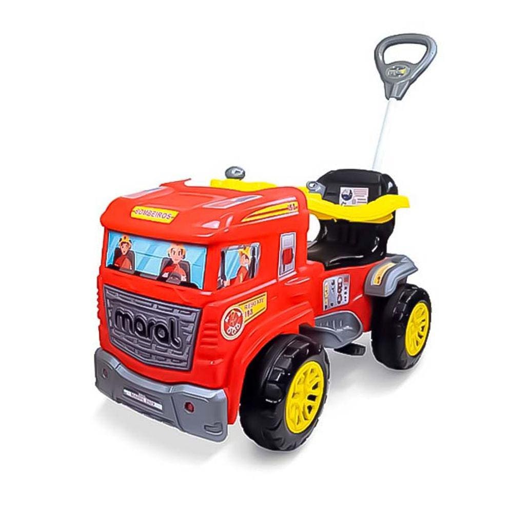 Andador Empurrador Pedal Truck Bombeiro 2 em 1 Pedal/Passeio Maral