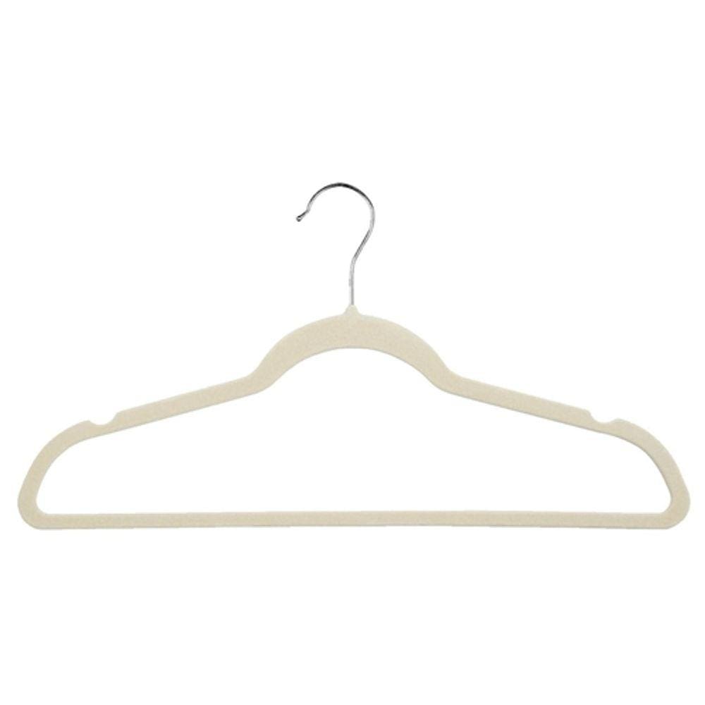 Cabide Veludo Slim Bege Kit 10 pçs