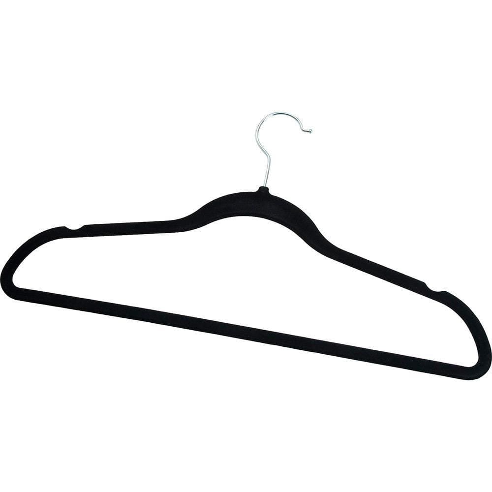 Cabide Veludo Slim Preto Kit 10 pçs