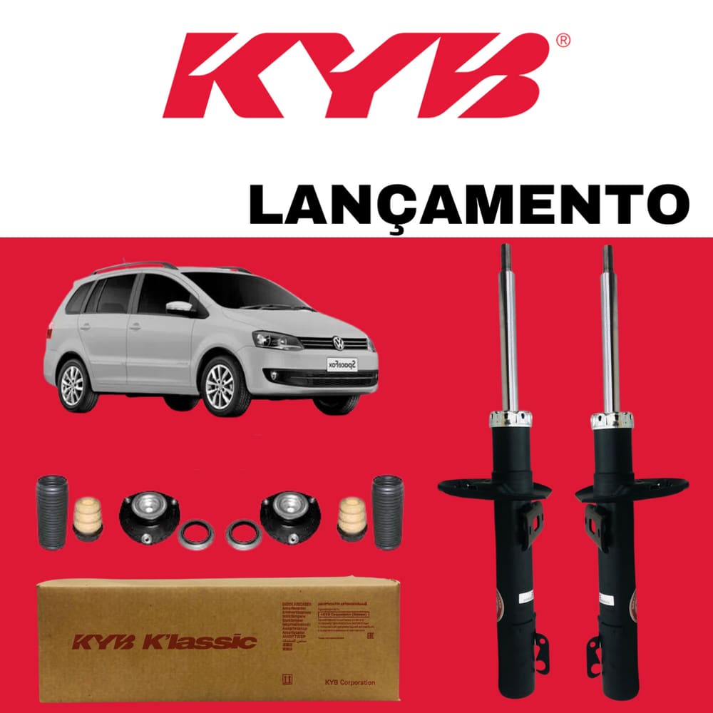Par Amortecedor Klassic Kayaba Dianteiro Volkswagen Spacefox 2010 + Kit Batente