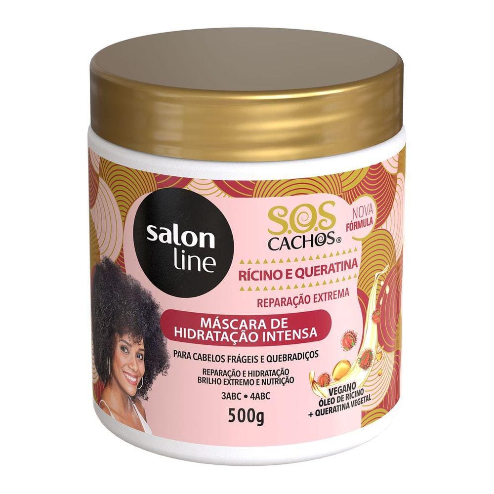 Máscara de hidratação SOS Cachos Rícino e Queratina Da Salon Line 500g