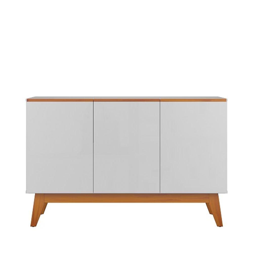 Buffet Ares Lux Três Portas 1.25 Branco/Nature - Tebarrot Móveis